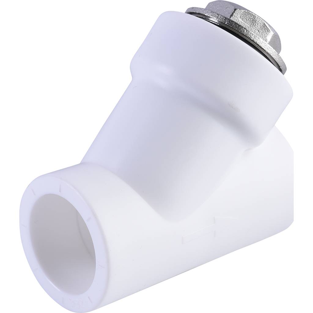 Фильтр Политэк d=32 (соединение муфта-муфта) для полипропиленовых труб под сварку (цвет белый), 9100303201