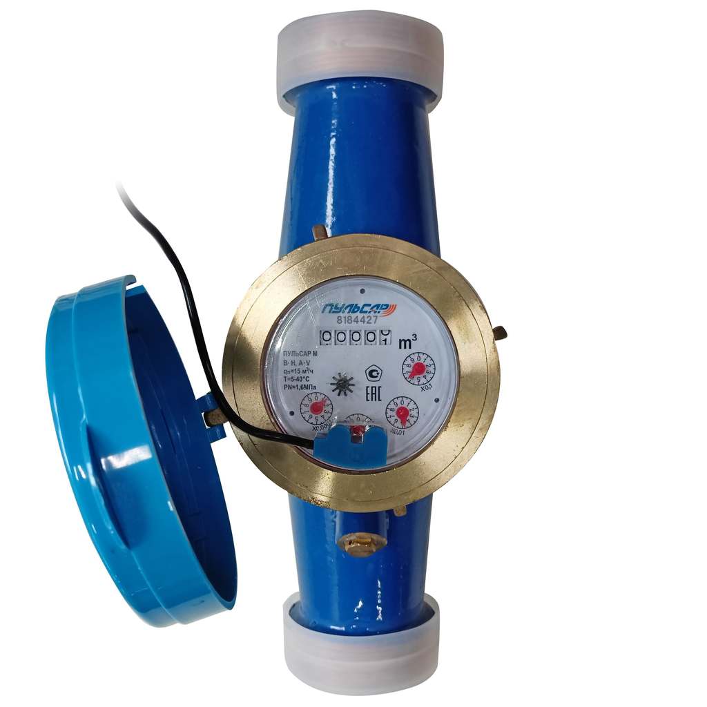 Счетчик холодной воды многоструйный Пульсар М Ду50 Qn=15м3/час L=300мм импульсный выход (включает присоединит комлект)