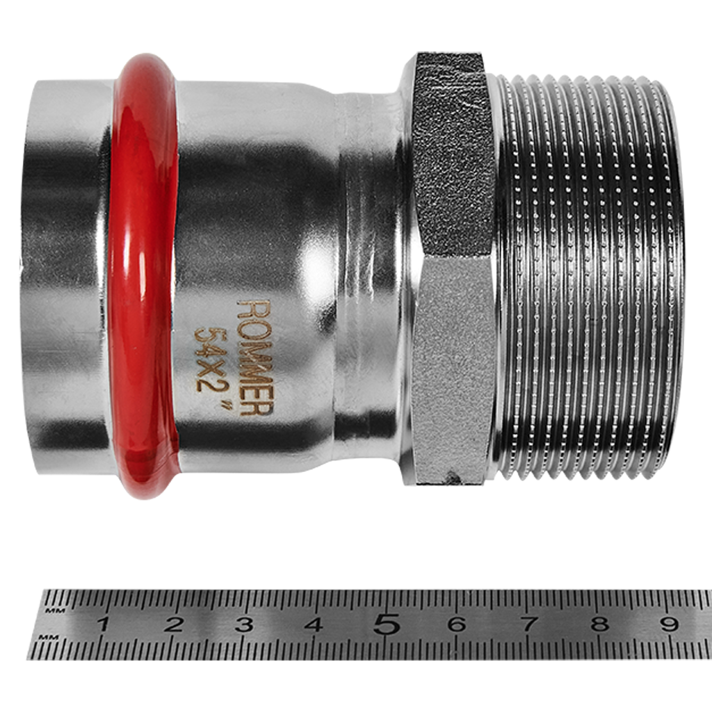 Переходник-НР ROMMER 54х2 из нержавеющей стали прессовой
