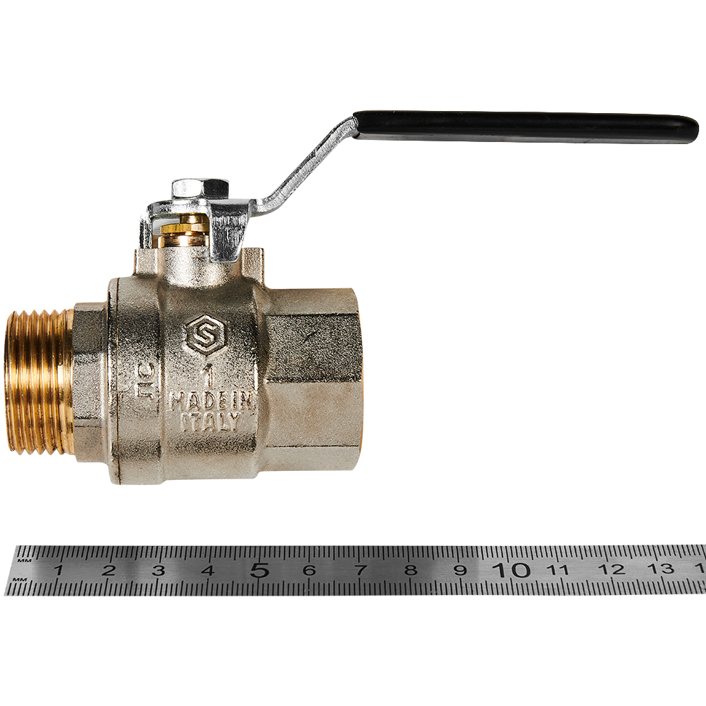 Кран шаровой полнопроходной STOUT ВР/НР ручка рычаг 1