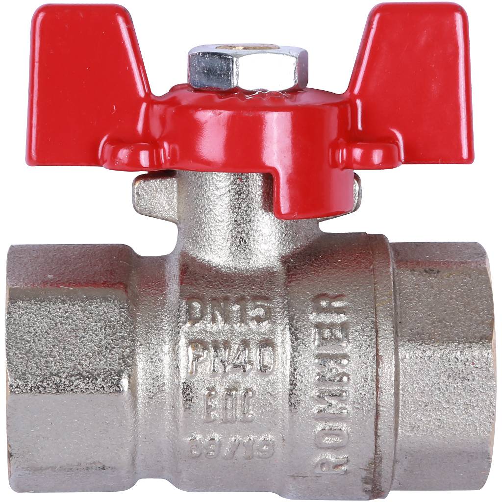 Кран шаровой ROMMER 1/2 ВН/ВН, ручка бабочка, RBV-0003-0110215