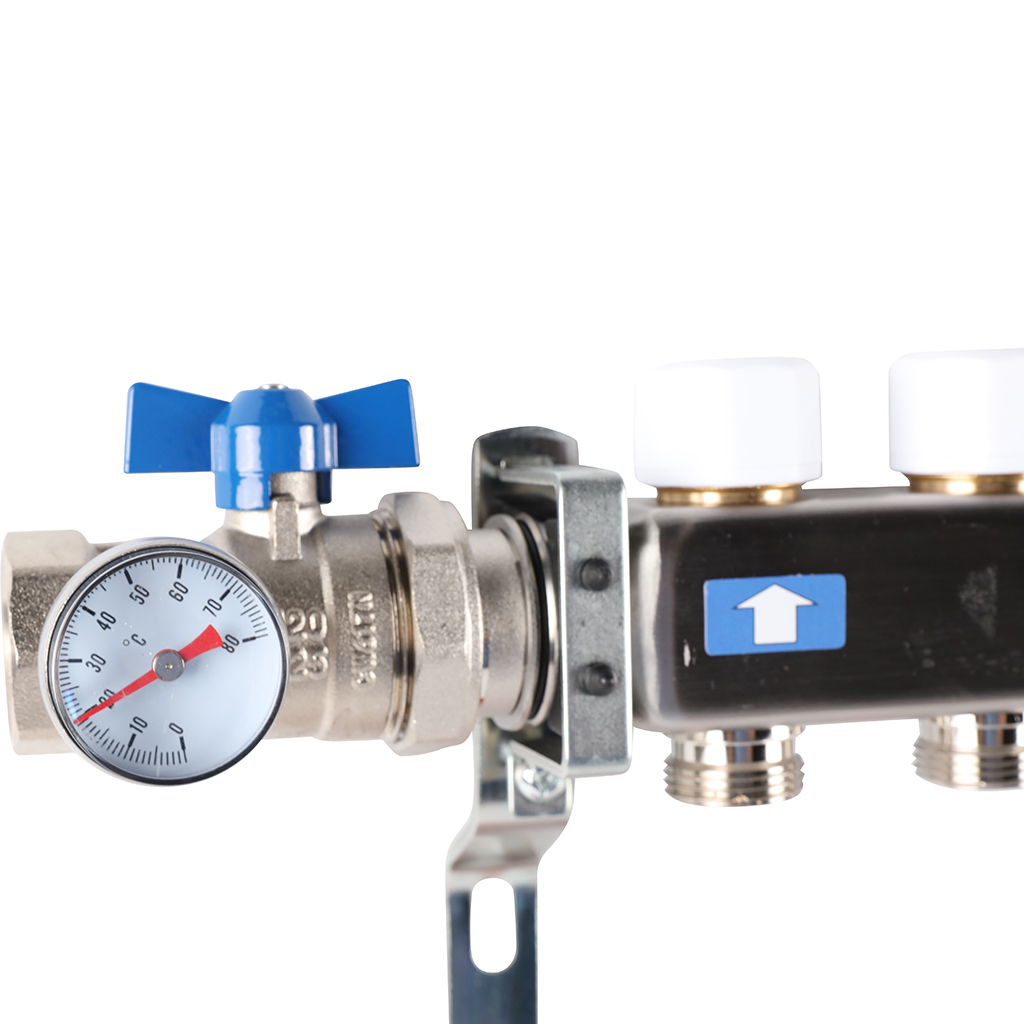 Коллектор из нержавеющей стали в сборе с расходомерами ROMMER 11 выходов, RMS-1210-000011