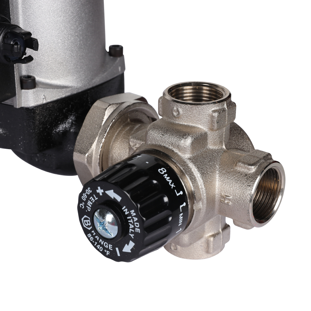 Насосно-смесительный узел STOUT SDG-0120 с термостатическим клапаном и байпасом, Grundfos UPSO 25-65 130, SDG-0120-002002