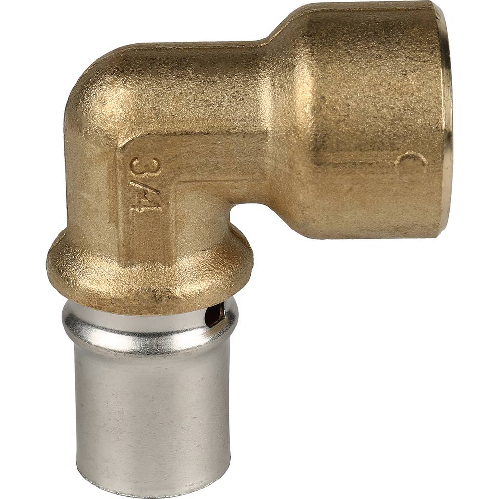 Угольник-переходник STOUT с внутренней резьбой 3/4 х20 для металлопластиковых труб прессовой, SFP-0010-003420