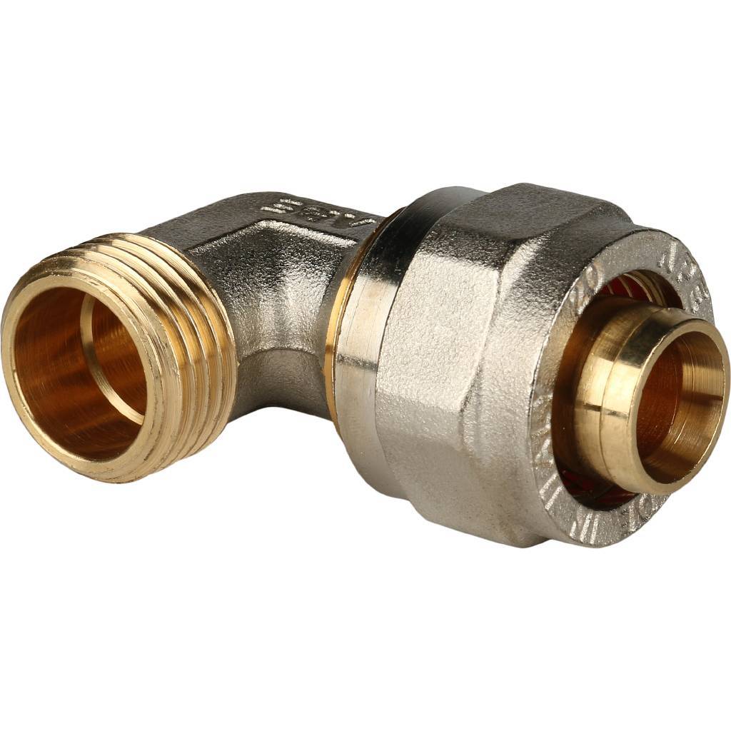 Угольник-переходник STOUT с наружной резьбой 1/2 х20 для металлопластиковых труб винтовой, SFS-0006-001220