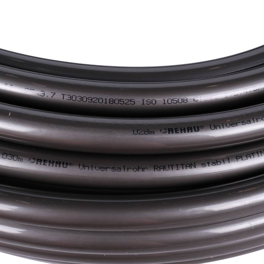 Труба универсальная РЕХАУ RAUTITAN stabil PLATINUM 25х3,7 мм, бухта 50 м из сшитого полиэтилена PEX, 11234071050