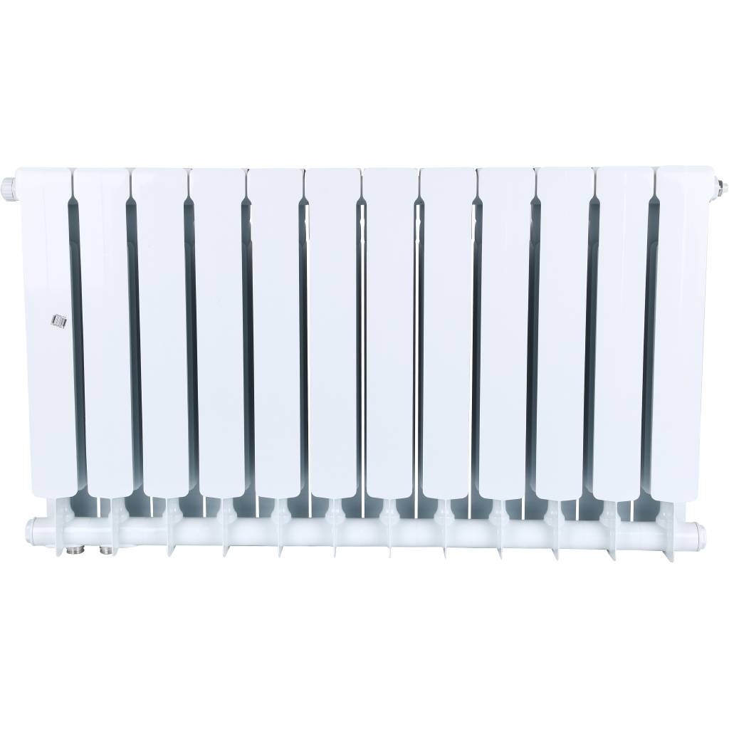 Радиатор биметаллический STOUT Space 500 12 секций нижнее правое подключение RAL9016