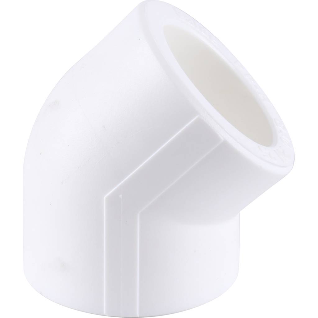 Угольник 45* Kalde d=40 для полипропиленовых труб под сварку (цвет белый), 3212-elb-400045
