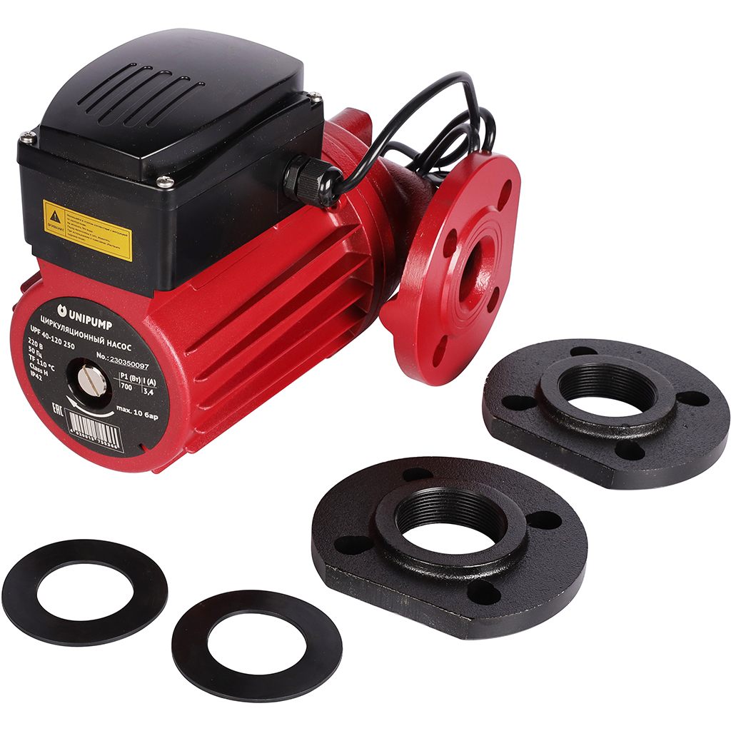 *16515 Unipump Насос циркуляц. (отопл.) UPF 40-120 250 (Фланцевое присоед.DN40, 220 В, Wмакс - 700 Вт, Нmax-12м, Qmax - 12 куб.м/час), 16515