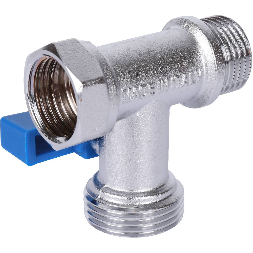 Кран шаровой проходной STOUT 1/2 х 3/4 х 1/2 для стиральных и посудомоечных машин, SVB-0124-123412