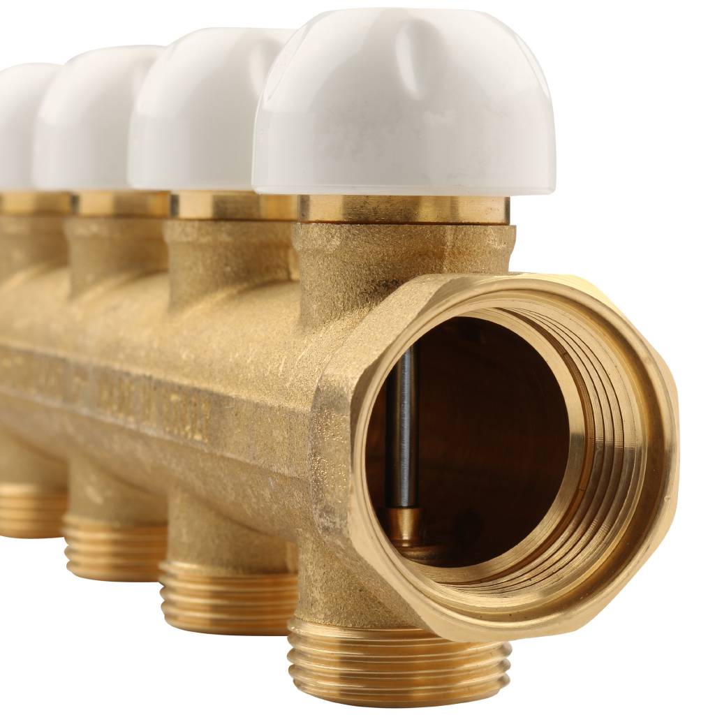 Коллектор с термостатическими клапанами 1 TIEMME 04D 3/4 (18) INT=50