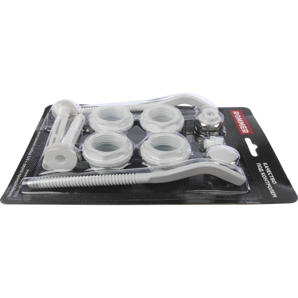 Монтажный комплект c двумя кронштейнами ROMMER 3/4 11 в 1 (RAL9016), 89576