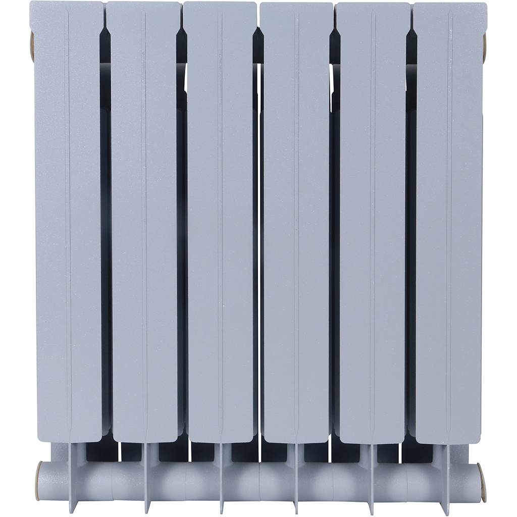 Радиатор биметаллический Global STYLE PLUS 500 6 секций боковое подключение (цвет cod.08 grigio argento opaco metallizzato 2676 (серый)), 155269