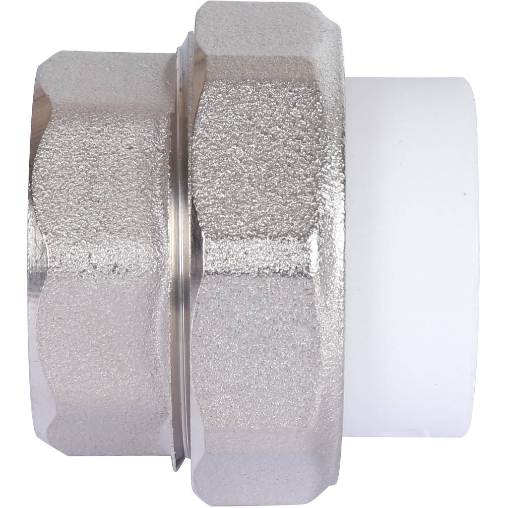 Муфта разъемная с внутренней резьбой Политэк 25х1 для полипропиленовых труб под сварку (цвет белый), 9801002501