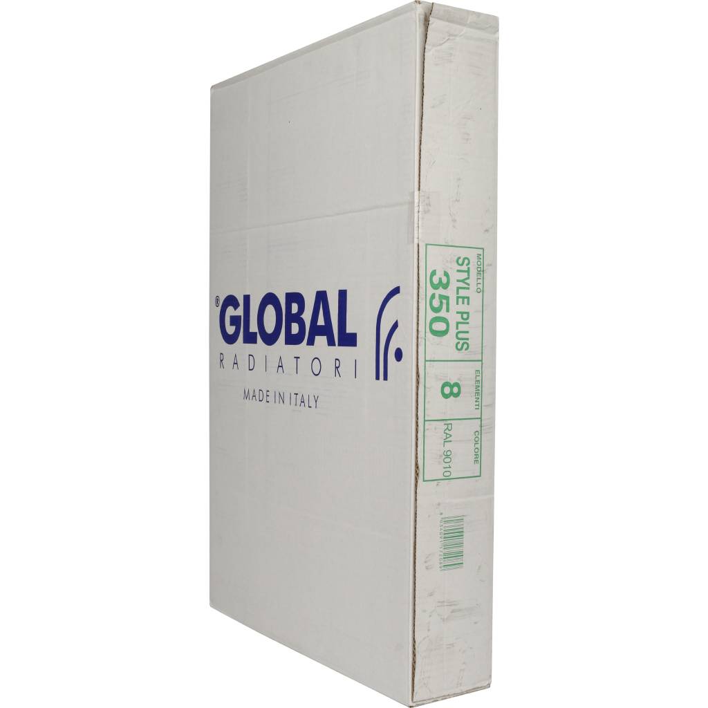 Радиатор биметаллический Global STYLE PLUS 350 8 секций боковое подключение (белый RAL 9010), STP03501008