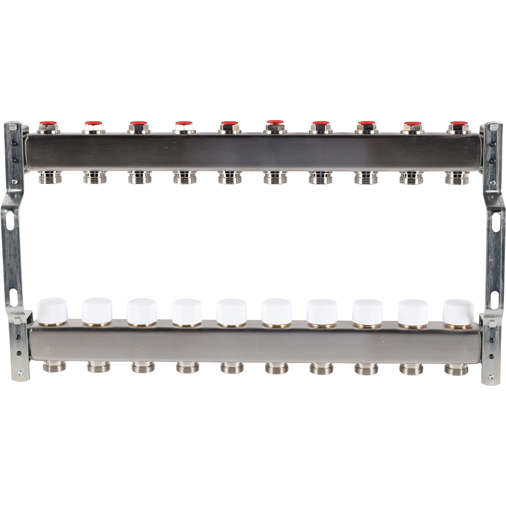 Коллектор из нержавеющей стали без расходомеров ROMMER 10 выходов, RMS-3200-000010