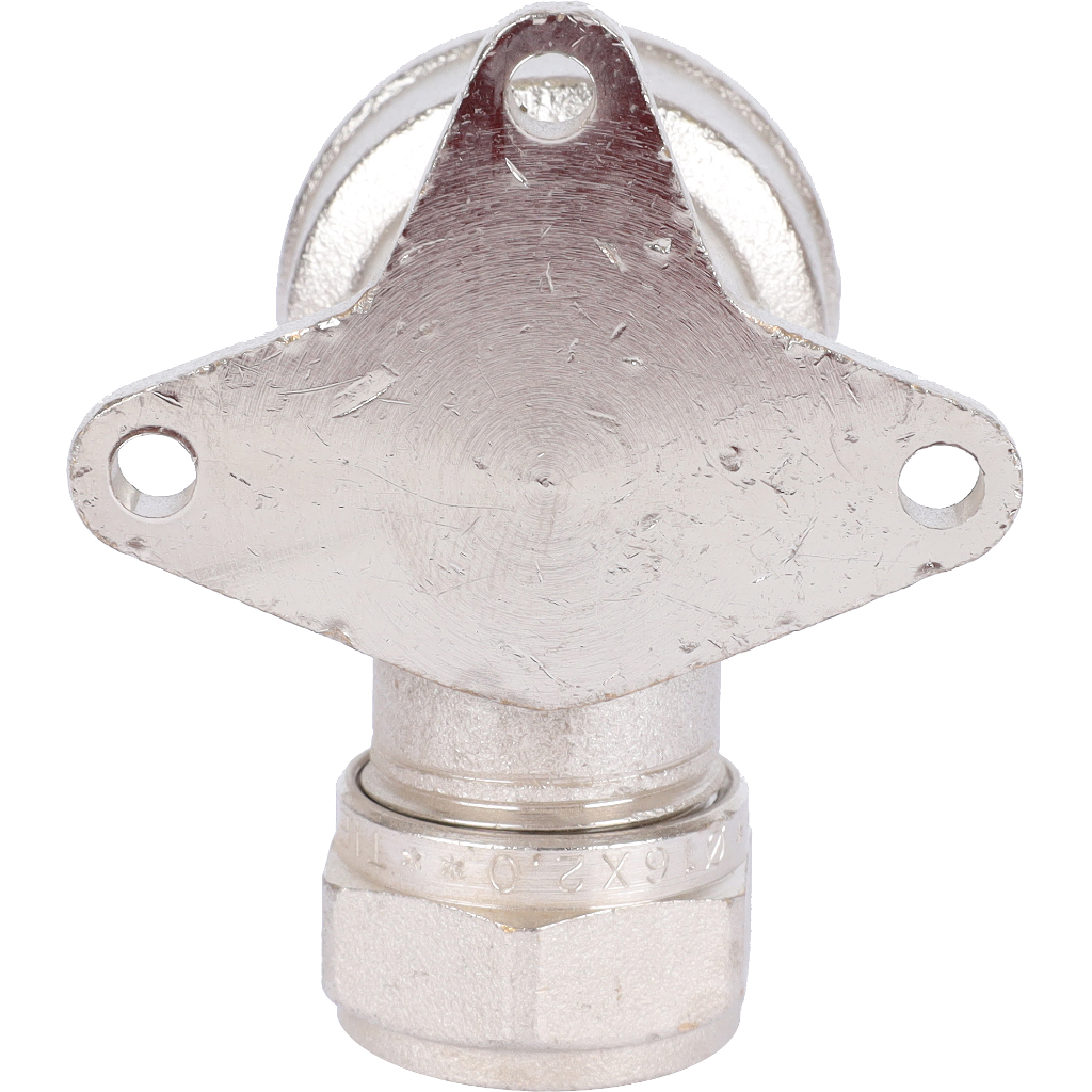 Угольник TIEMME с внутренней резьбой с креплением (16х2.0х3/4) для металлопластиковых труб винтовой