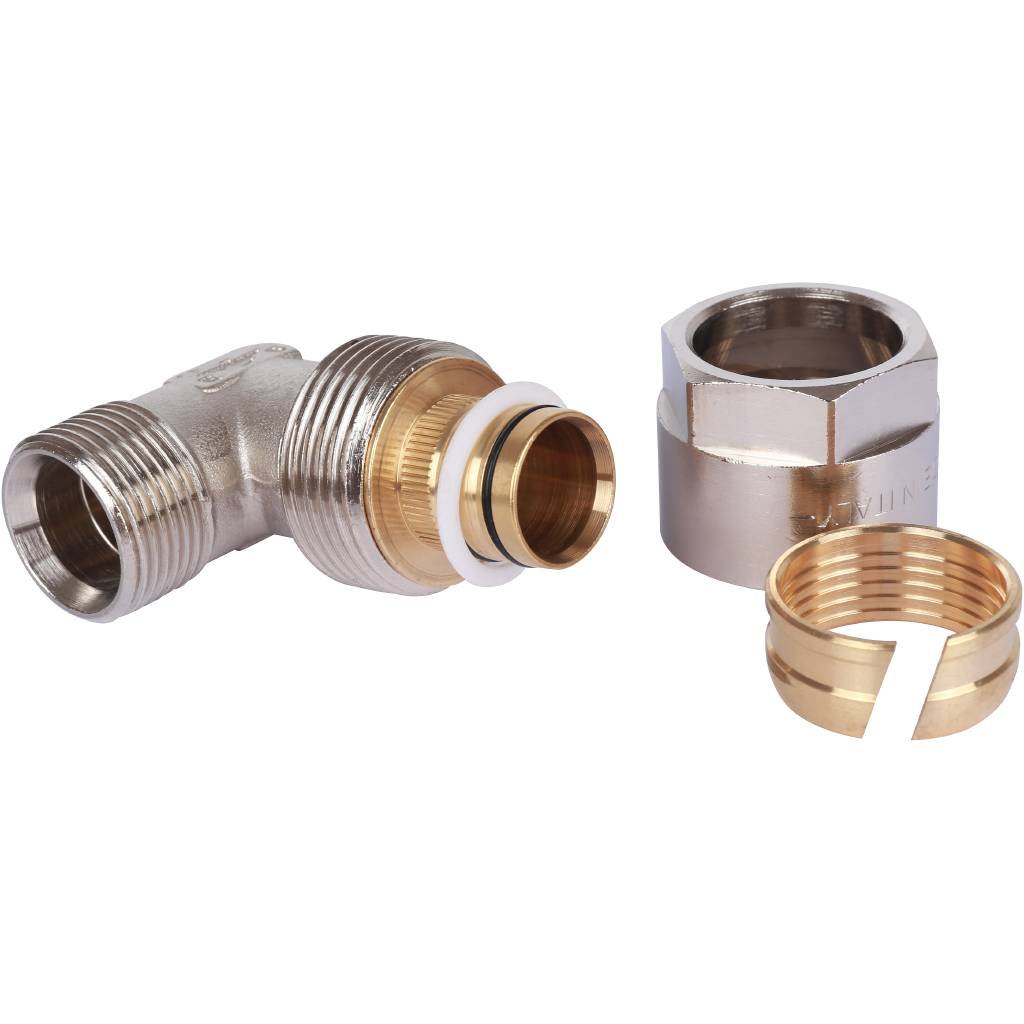 Угольник 90 с нар.резьбой Prandelli Multyrama (26х3,0х3/4) для металлопластиковых труб винтовой, 103.05.12.6