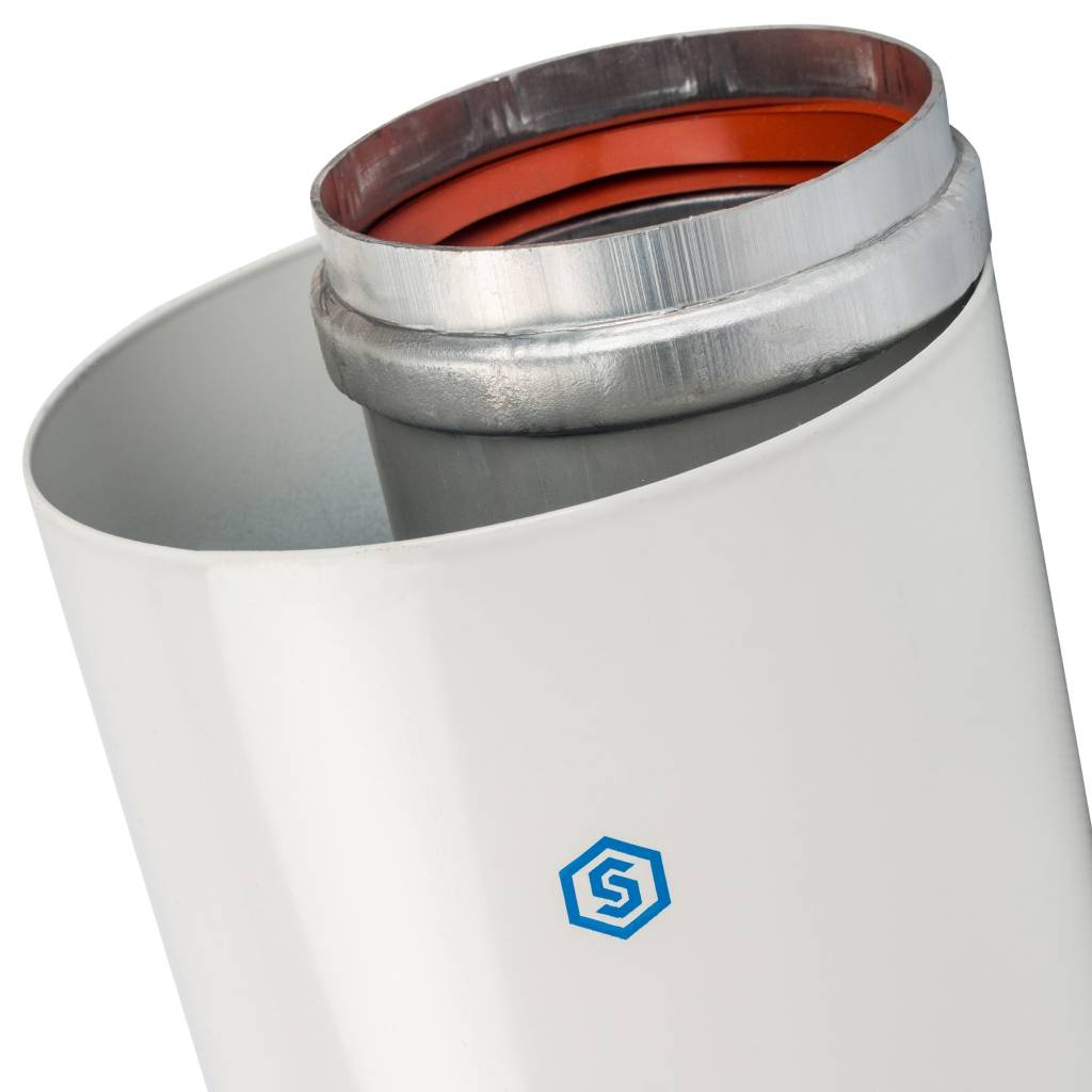 *SCA-6010-001000 STOUT Элемент дымохода  DN60/100 труба коаксиальная 1000 мм п/м, уплотнения и хомут в комплекте, SCA-6010-001000