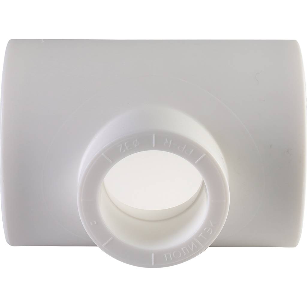 Тройник переходной Политэк 50х32х50 для полипропиленовых труб под сварку (цвет белый), 9300503250