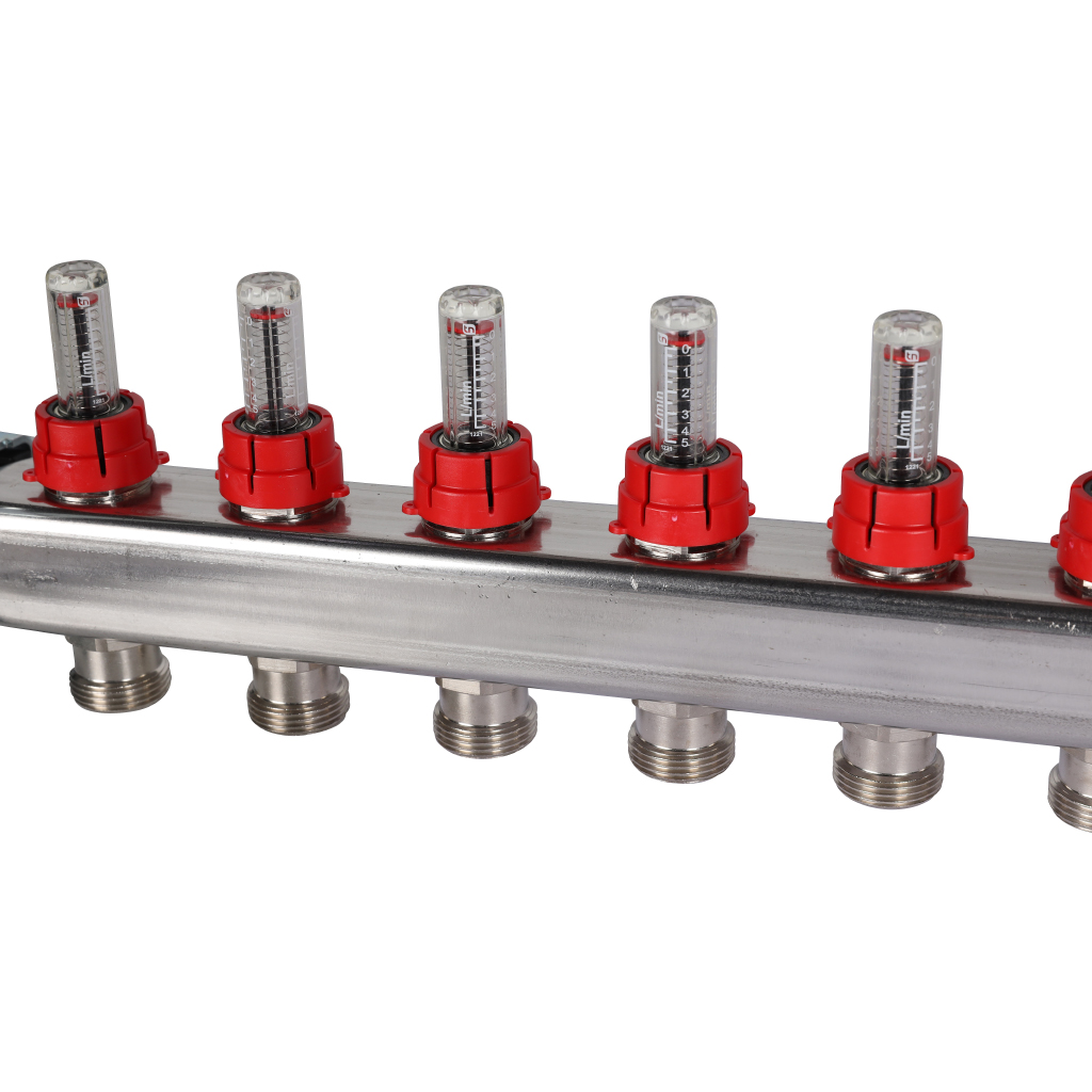 Коллектор из нержавеющей стали с расходомерами STOUT 13 выходов