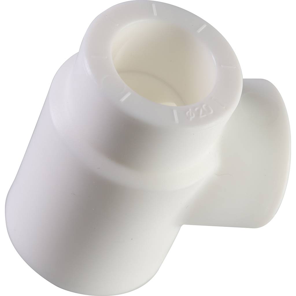 Тройник переходной Политэк 25х20х20 для полипропиленовых труб под сварку (цвет белый)
