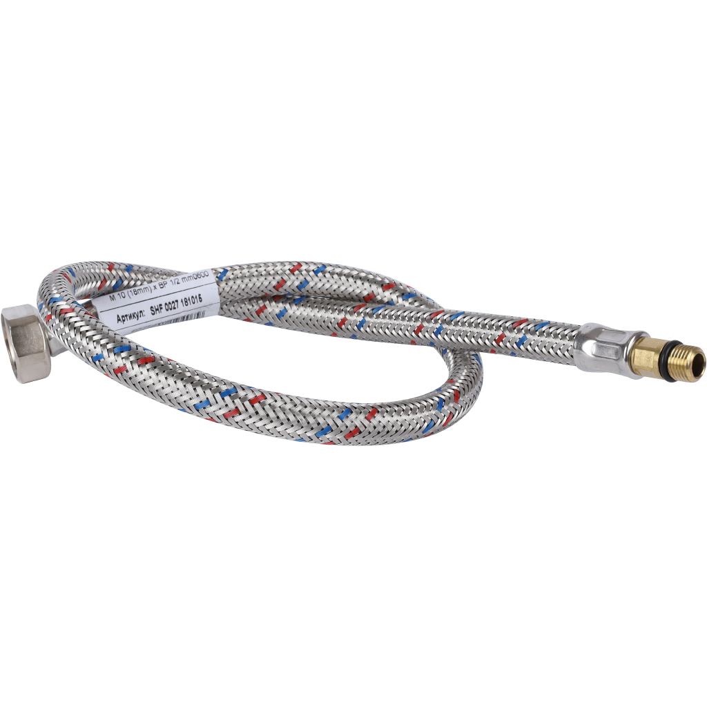 Гибкая подводка для воды STOUT M 10 (18мм) х ВР 1/2, длина 600 мм, SHF-0027-181015