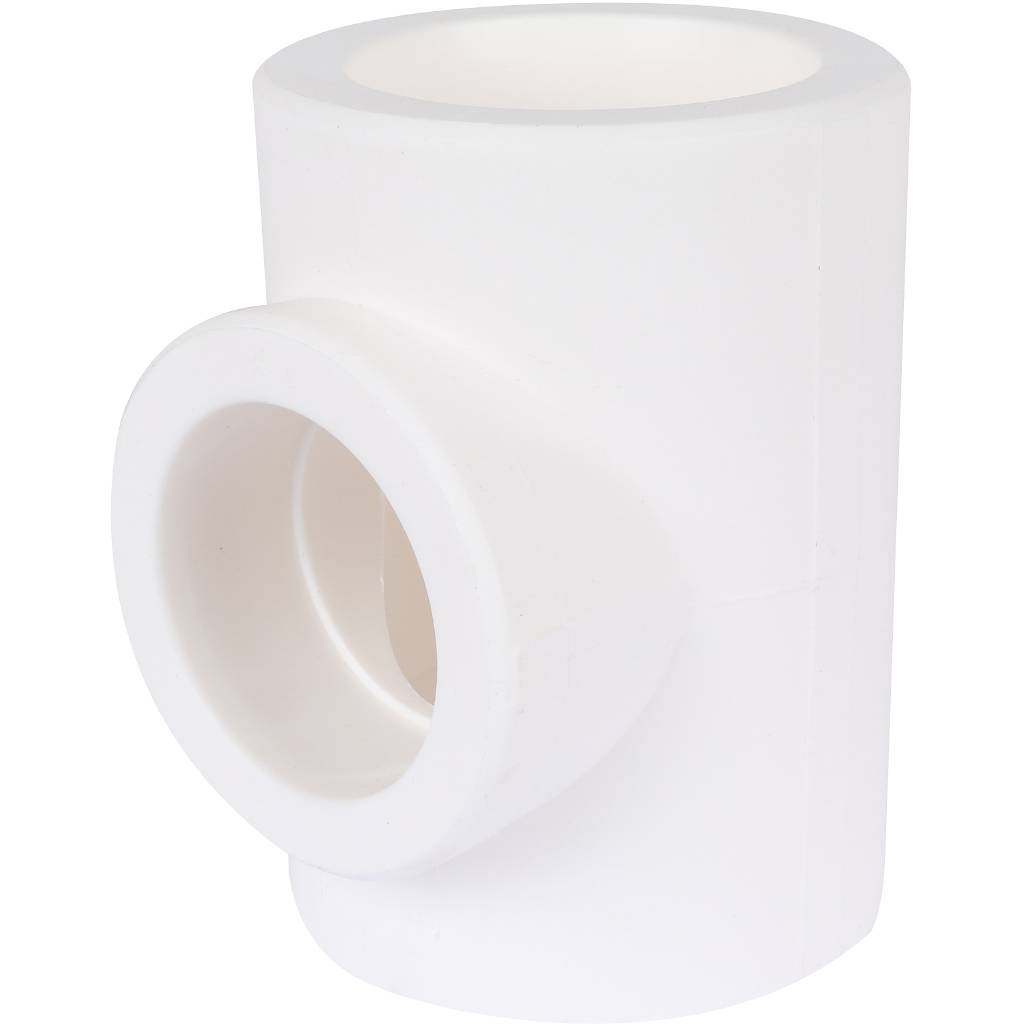 Тройник переходной Kalde 75х63х75 для полипропиленовых труб под сварку (цвет белый), 3212-tio-756375