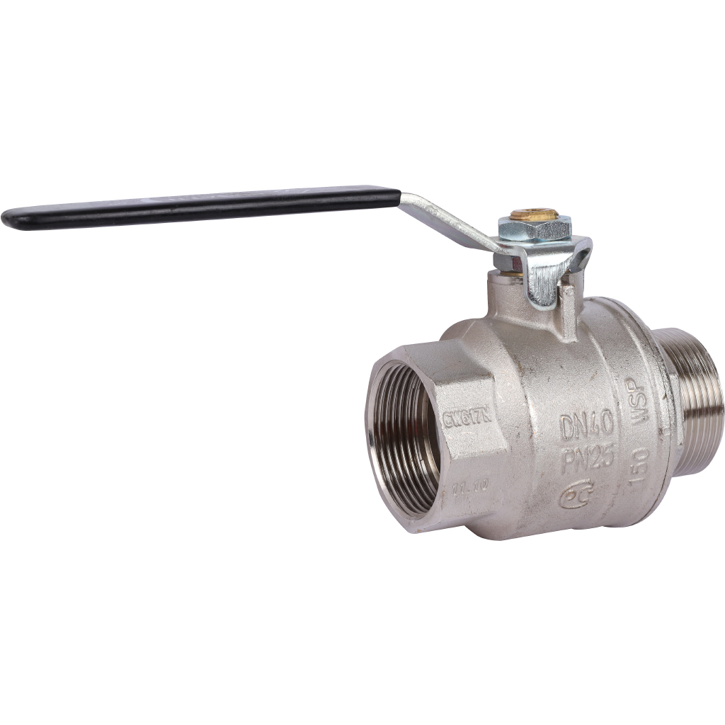 Кран шаровой BUGATTI Oregon (ручка-рычаг сталь) внут-нар резьба 1 1/2, 03060111