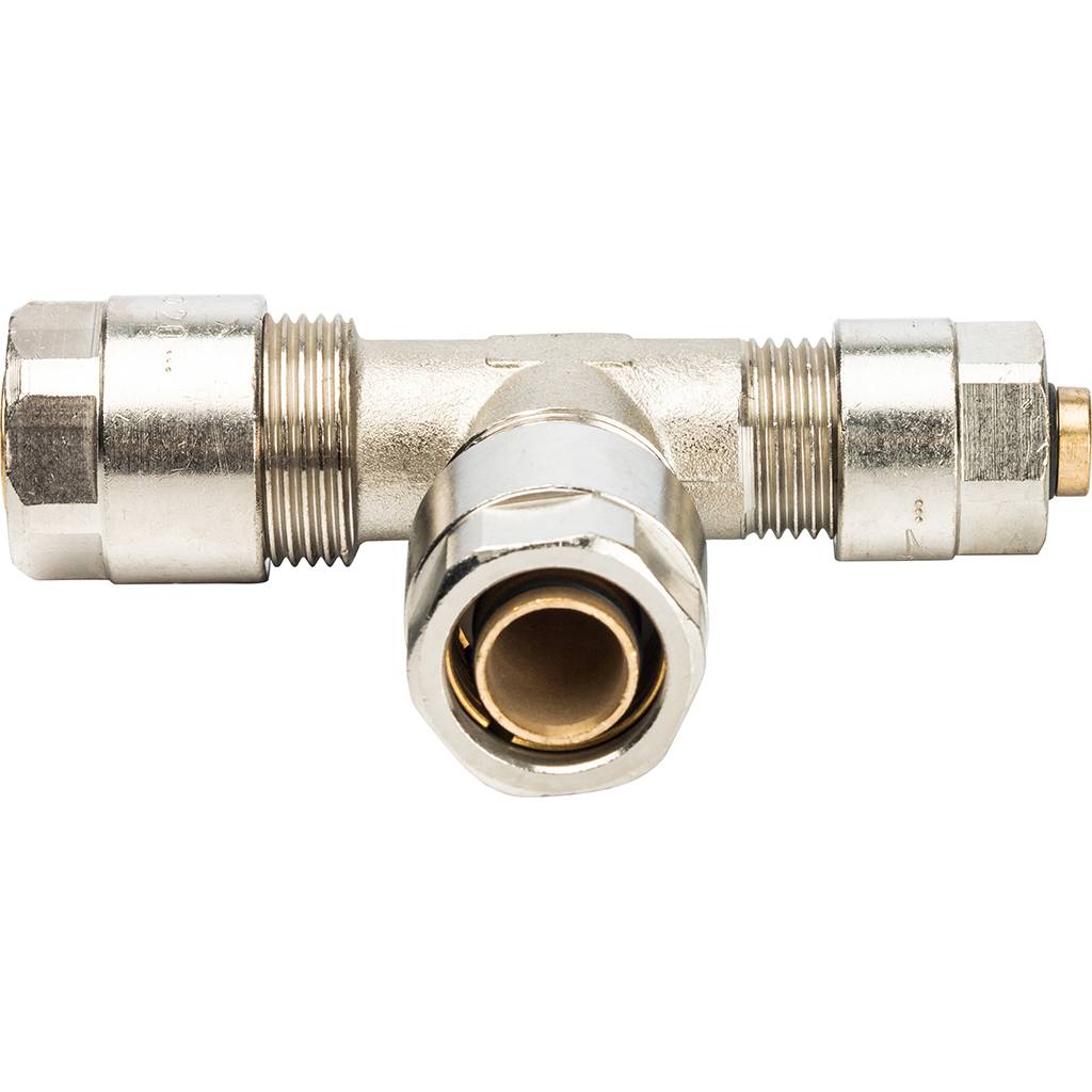 Тройник переходной Prandelli Multyrama (20.2х20.2х16.2) для металлопластиковых труб винтовой, 103.32.44.1