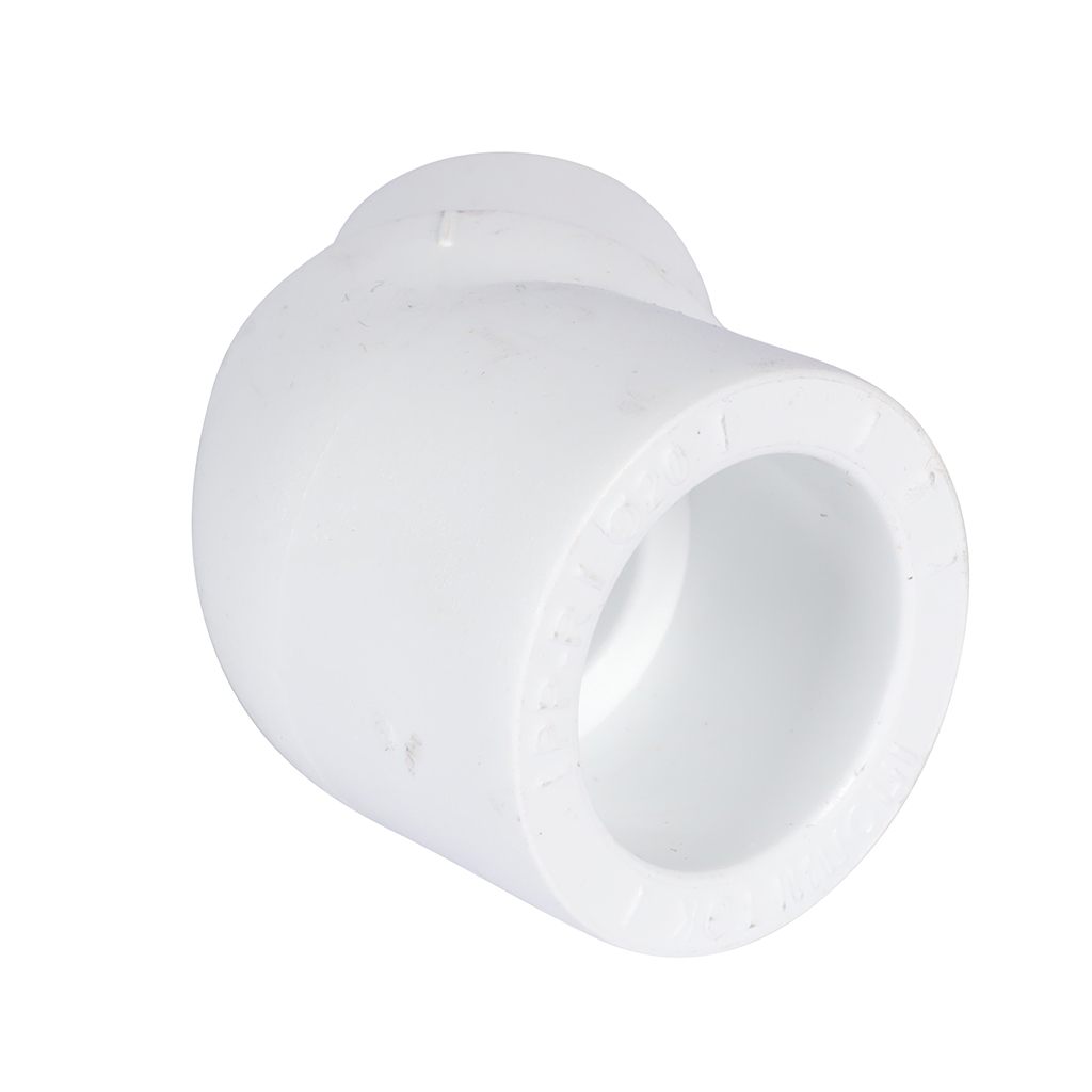 Угольник Политэк d=20 45* внутр./наруж.  для полипропиленовых труб под сварку (цвет белый), 9422002045