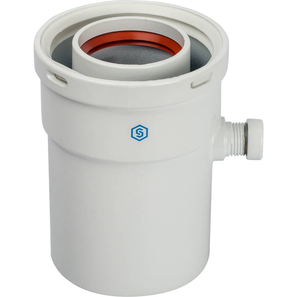 Элемент дымохода STOUT конденсатосборник вертик. DN60/100, п/м уплотнения в компл. с лого, SCA-6010-000101