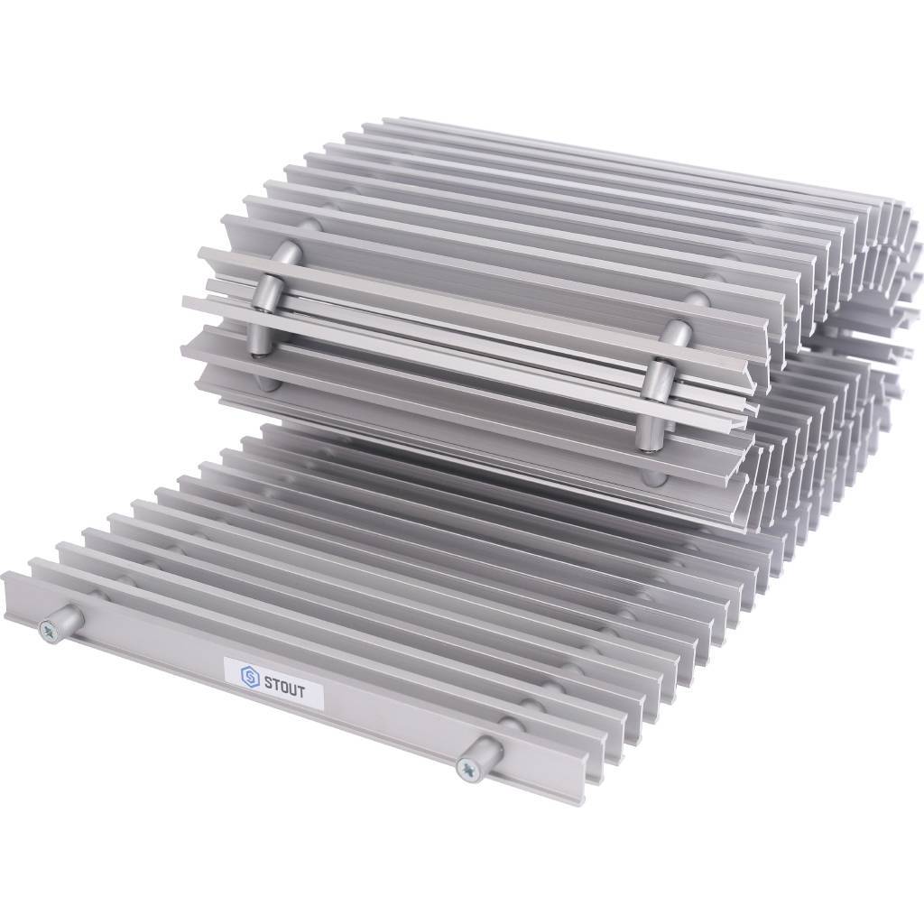 Внутрипольный конвектор STOUT SCN-1100 80х240х1000 (Решётка роликовая) правое подключение, SCN-1100-0824100