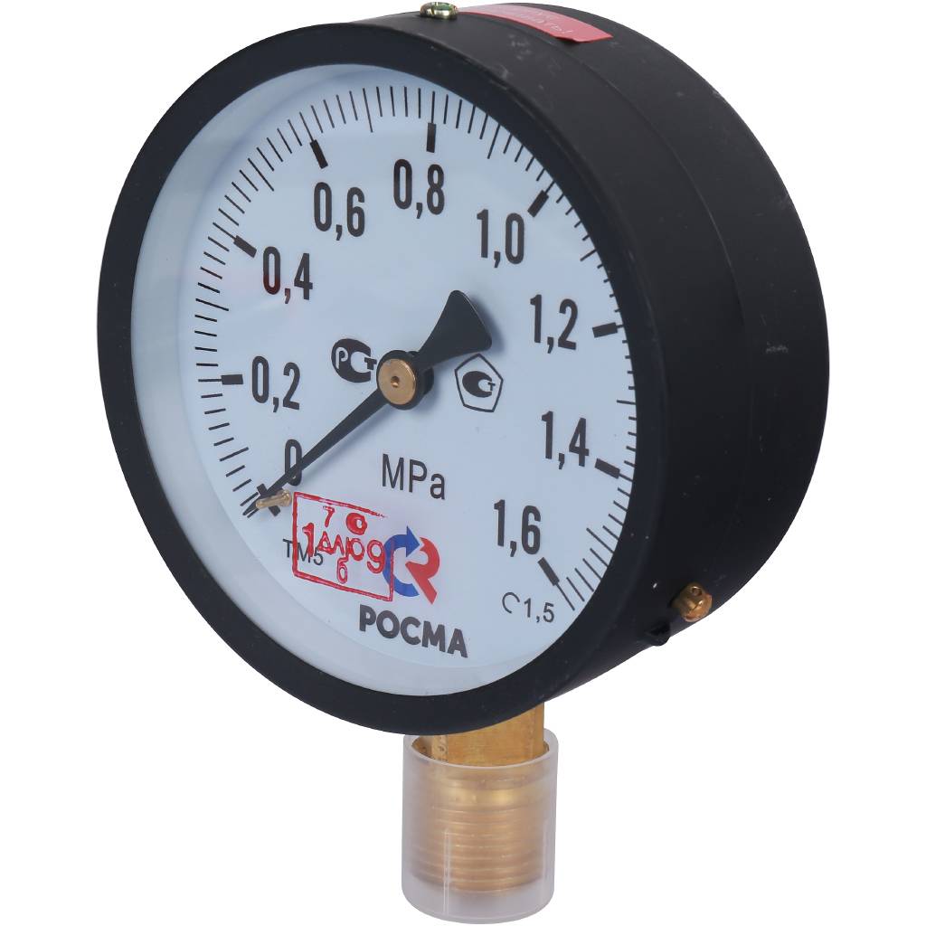 РОСМА Манометр стандартный 100 мм 150 градусов 1/2 давление 1.6 МРа ТМ-510Р 00000006833