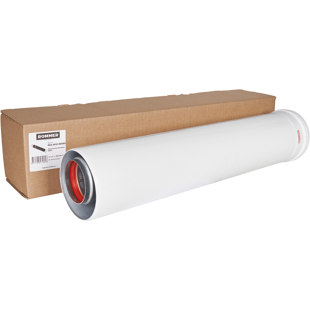 Удлинитель дымохода традиционный коаксиальный ROMMER D60(п-м)/100(м-п), L500, RCA-6010-000500
