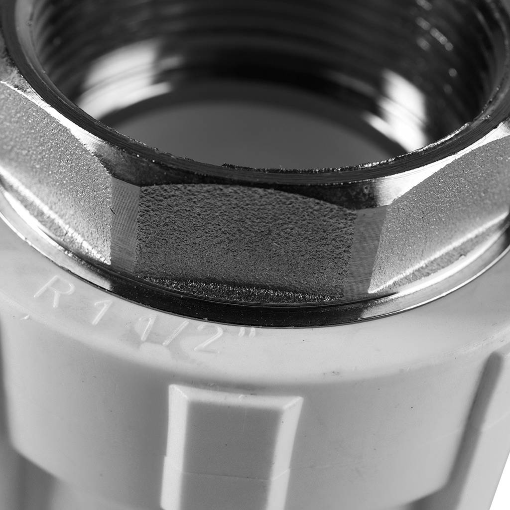 Муфта комбинированная Политэк 50x1 1/2 под шестигранник внутр. резьба для полипропиленовых труб под сварку (цвет белый), 9100050112