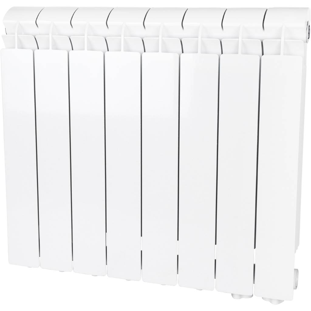 Радиатор алюминиевый Global VOX- R 500 8 секций нижнее правое подключение (белый RAL 9010), 169530