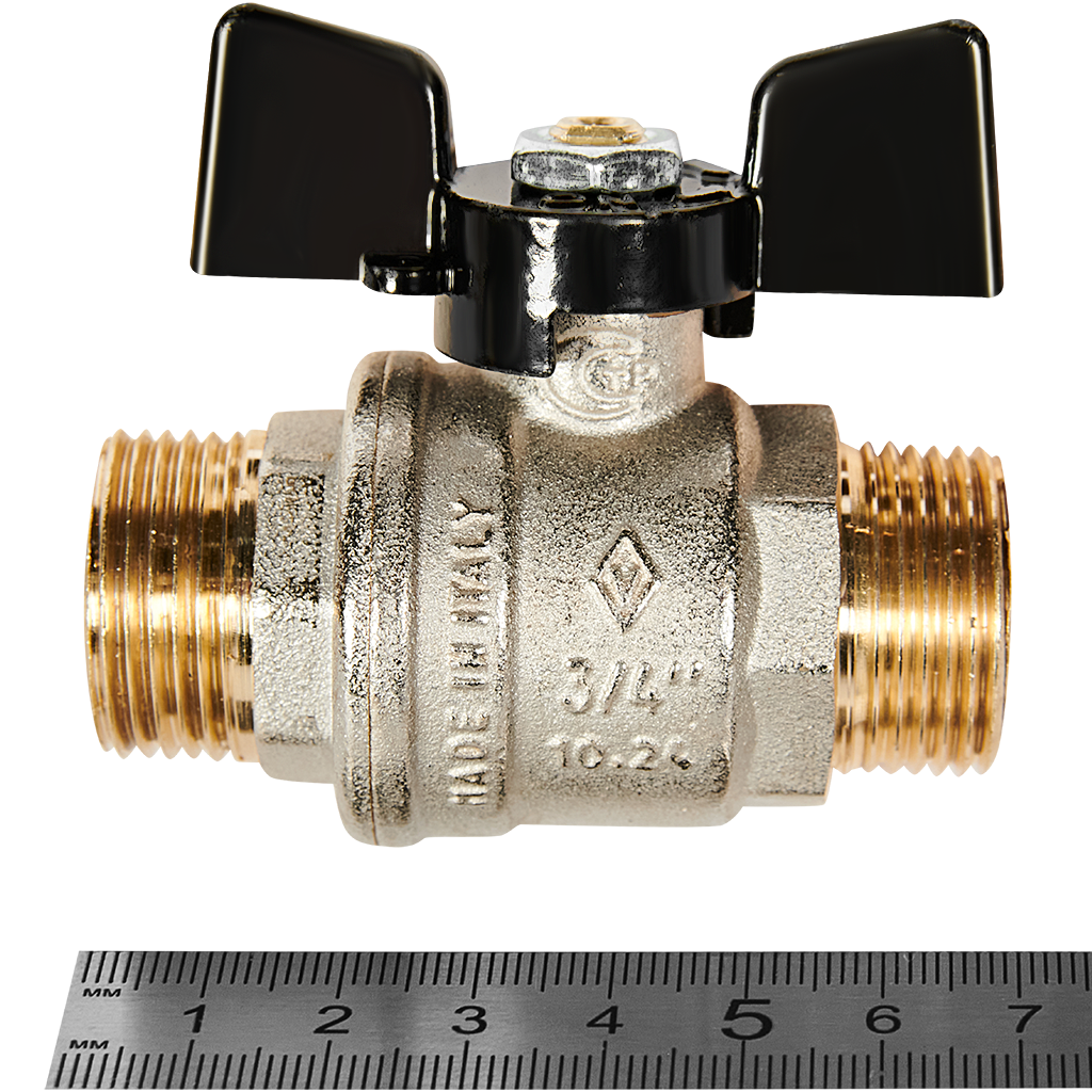 Кран шаровой BUGATTI Oregon (ручка-бабочка) нар-нар резьба 3/4