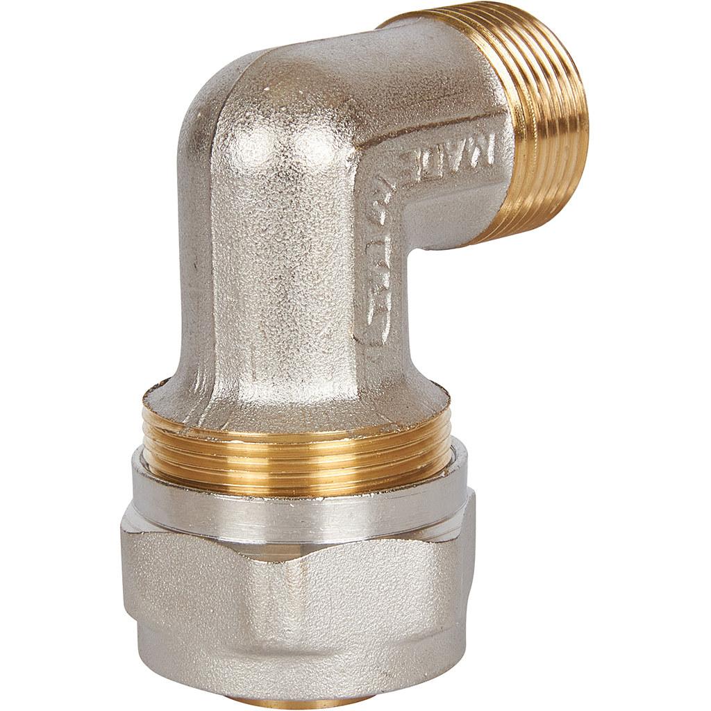 Угольник-переходник STOUT с наружной резьбой 3/4 х26 для металлопластиковых труб винтовой, SFS-0006-003426