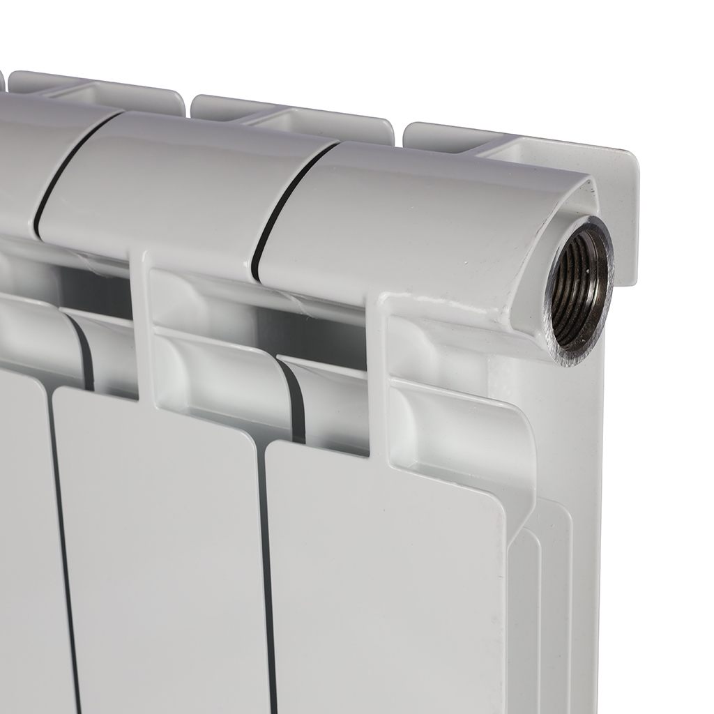 Радиатор биметаллический STOUT ALPHA 350 6 секций боковое подключение (белый RAL 9016)
