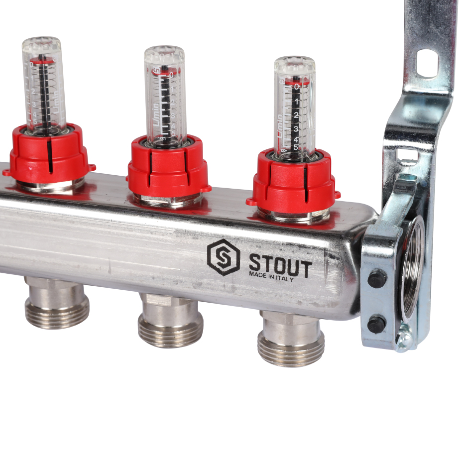 Коллектор из нержавеющей стали с расходомерами STOUT 13 выходов, SMS 0917 000013