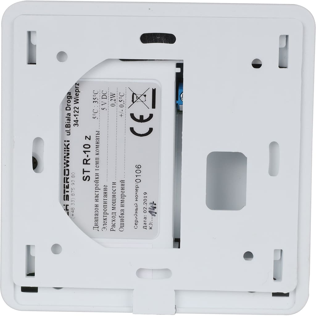 Проводной комнатный терморегулятор белый TECH, R-10z