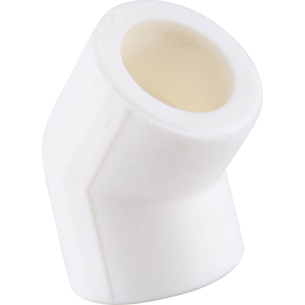 Угольник 45* Kalde d=20 для полипропиленовых труб под сварку (цвет белый), 3212-elb-200045