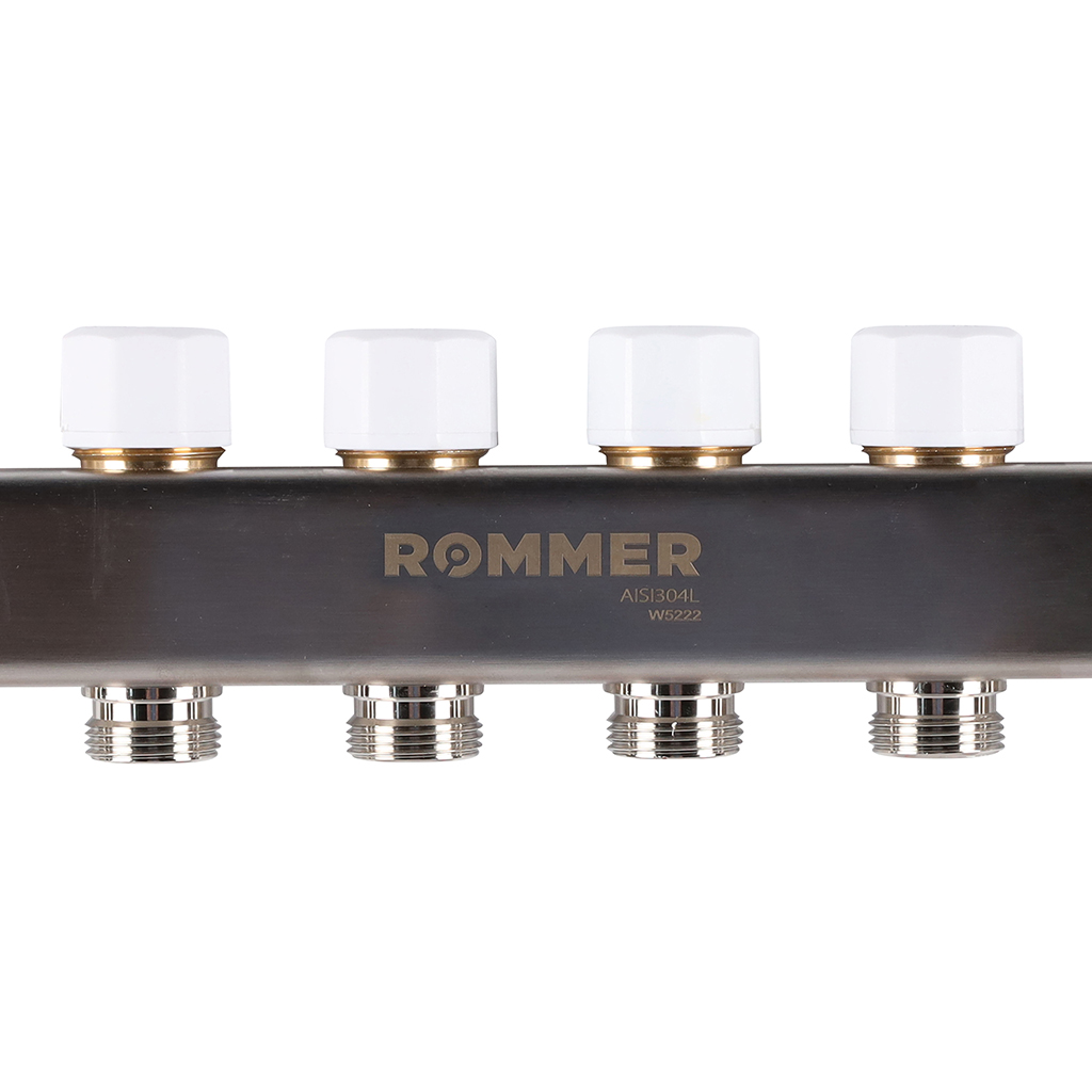 Коллектор из нержавеющей стали с расходомерами ROMMER 6 выходов