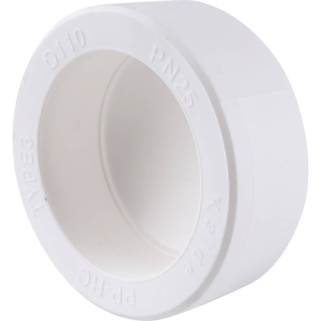 Заглушка Kalde d=110 для полипропиленовых труб под сварку (цвет белый), 3292-ste-110000