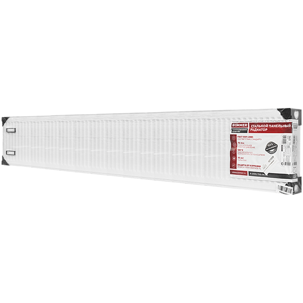 Стальной панельный радиатор ROMMER Compact 22/400/2600 боковое подключение