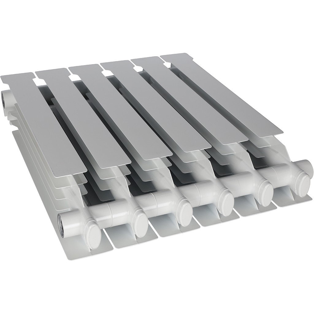 Радиатор алюминиевый STOUT VEGA 500 6 секций боковое подключение (белый RAL 9016), SRA-1310-050006