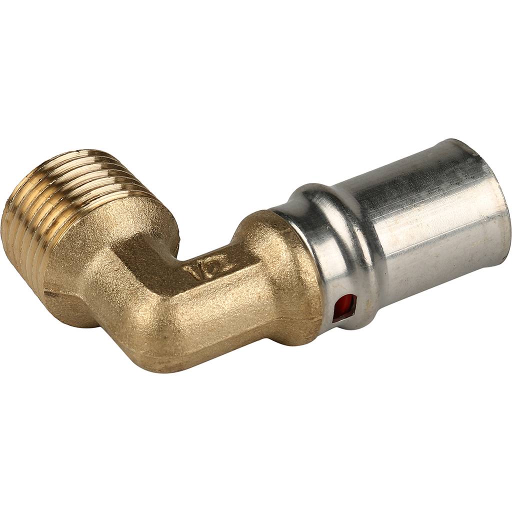 Угольник-переходник STOUT с наружной резьбой 1/2 х16 для металлопластиковых труб прессовой, SFP-0011-001216