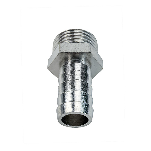 Штуцер для шланга, латунь, наружная резьба 14х1/2, никель, RTP