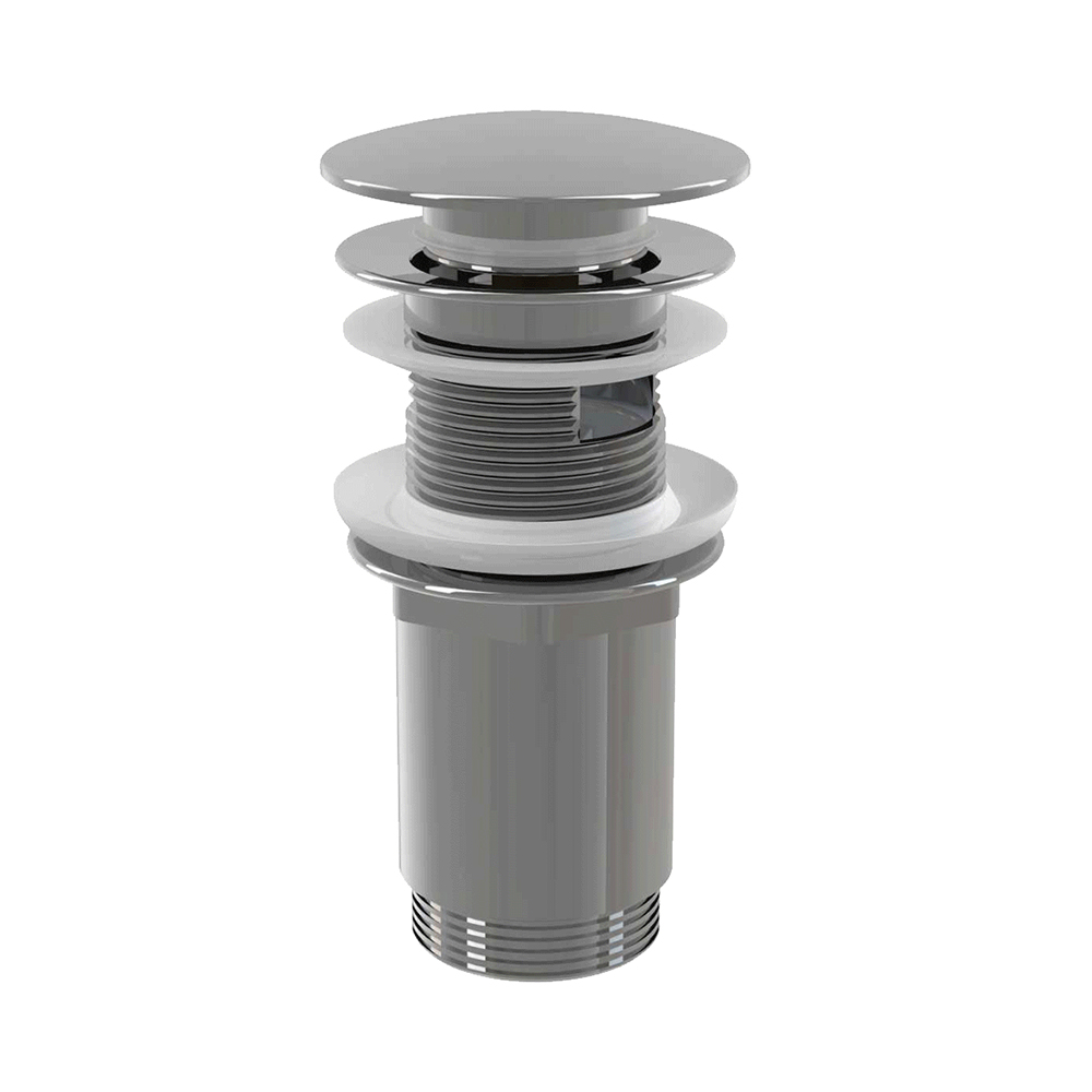 Донный клапан сифона для умывальника AlcaPlast CLICK/CLACK 5/4 , цельнометаллический, большая заглушка, A392C